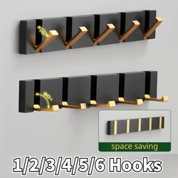 Folding Towel Hanger 2ways Installation Wall-mounted Door Hook Bathroom Bedroom Towel Clothes Robe Rack Hallway Decoration