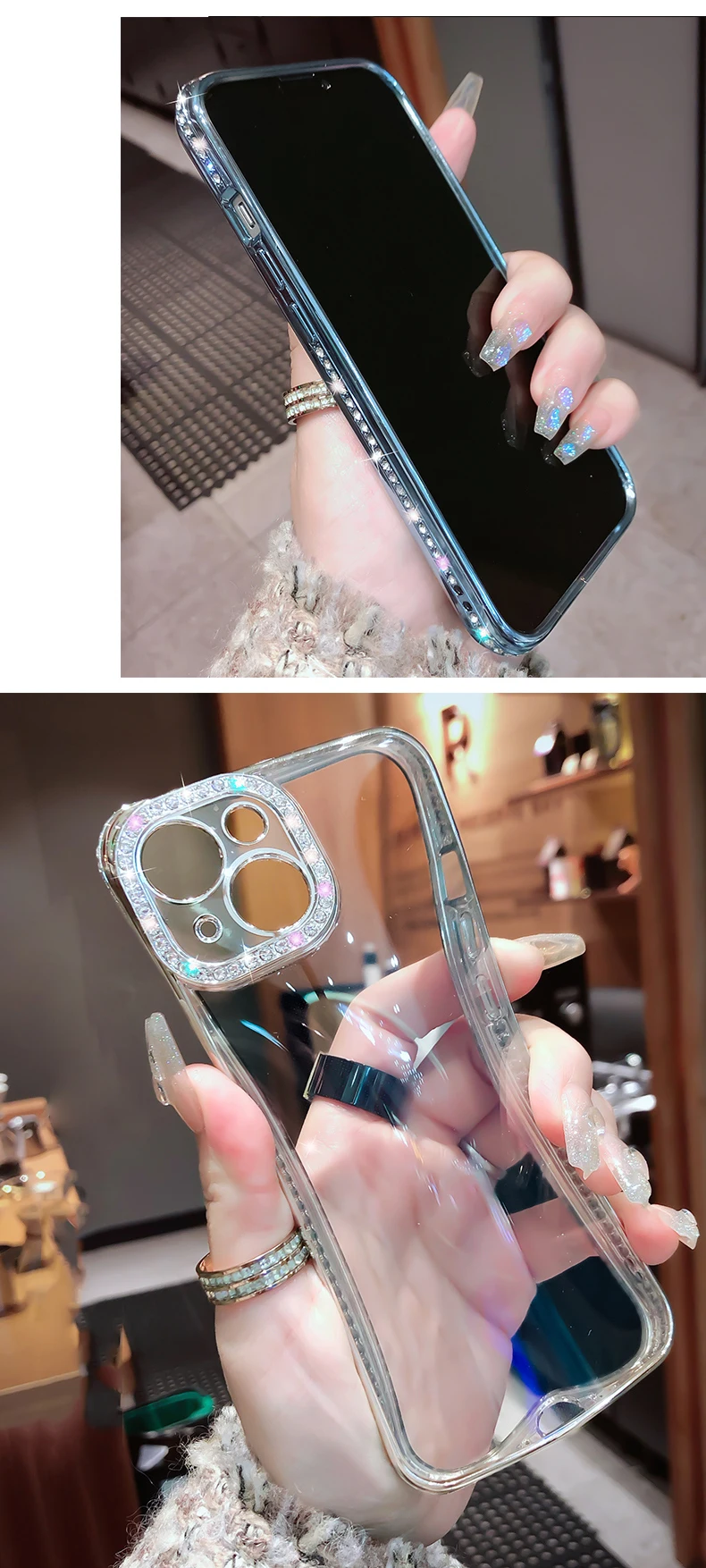 clear iphone 11 Pro Max case Luxury Plating Glitter Diamond Transparent Case for iPhone 13 11 12 Pro Max Girl Female Soft Silicone Clear Shockproof Cover iphone 11 Pro Max clear case