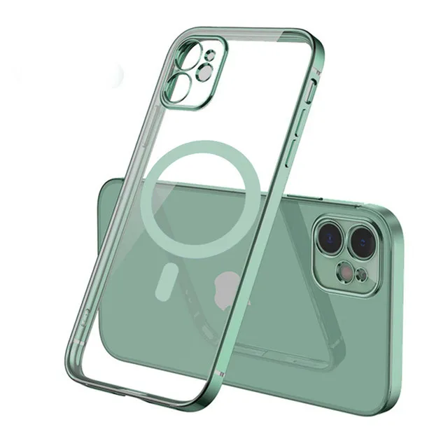 Original for Magsafe Magnetic Wireless Charging Plating Case for iPhone 13 12 11 Pro Max Mini X Xs XR 7 8 Plus Transparent Cover iphone xr cover