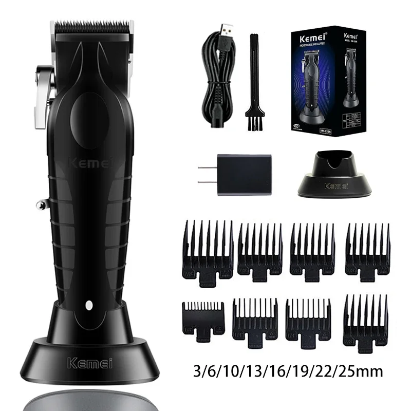 

Kemei KM-2296 Professional Hair Clipper for Men Hair Cutting Machine with Seat Charger Hair Trimmer Machine Haircut Machine