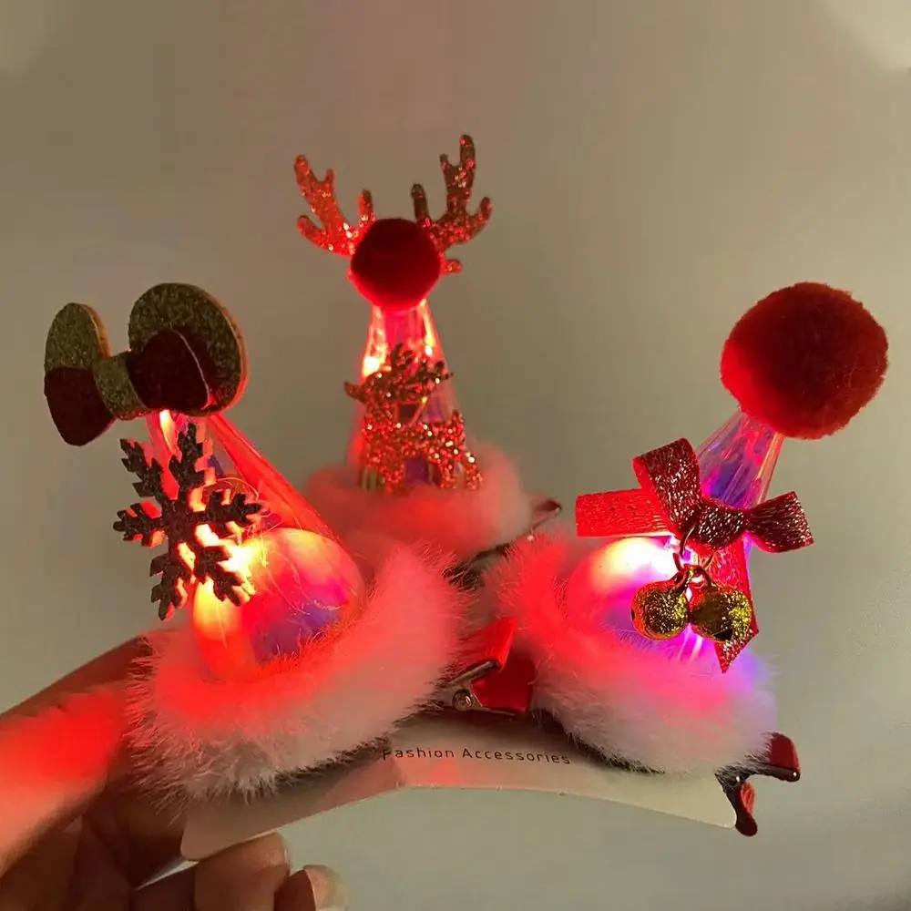 Up Cloth Red Barrette Bowknot Snowflake Accessori Per Capelli Coreani Antler Fascia Glow Bambini Fermaglio Per Capelli Cappello Di Natale Tornante