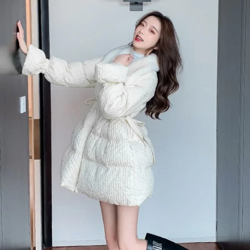 Winter Women's Cold Coat Parkas Super Hot Coats Jackets Waist Padded Jacket Fur Collar Cheap Wholesale Women Clothes Fashion