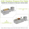 Outdoor Fire Pit Table Propane Gas Fire pits &Outdoor Fireplaces 42″ Rectangular Firepit Table, 50,000 BTU Fire Table 3
