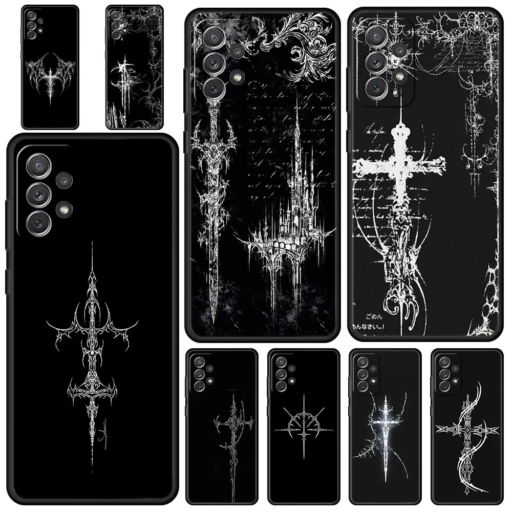 Cyber Sigil Cross Line Protective Phone Case Cover