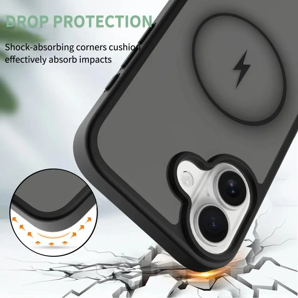 Magnetic Luxury Matte Shockproof Translucent Hard Phone Case