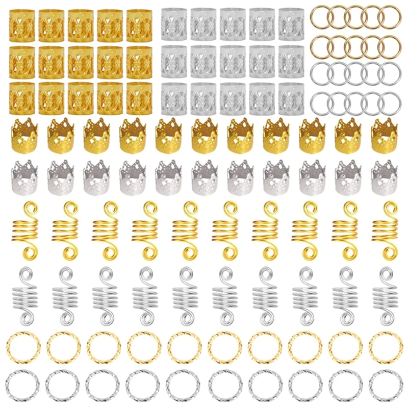 Набор из 110 косичек для волос, бусины для дредов, манжеты, зажимы, косички, спиральная коса, наращивание волос для женщин, для