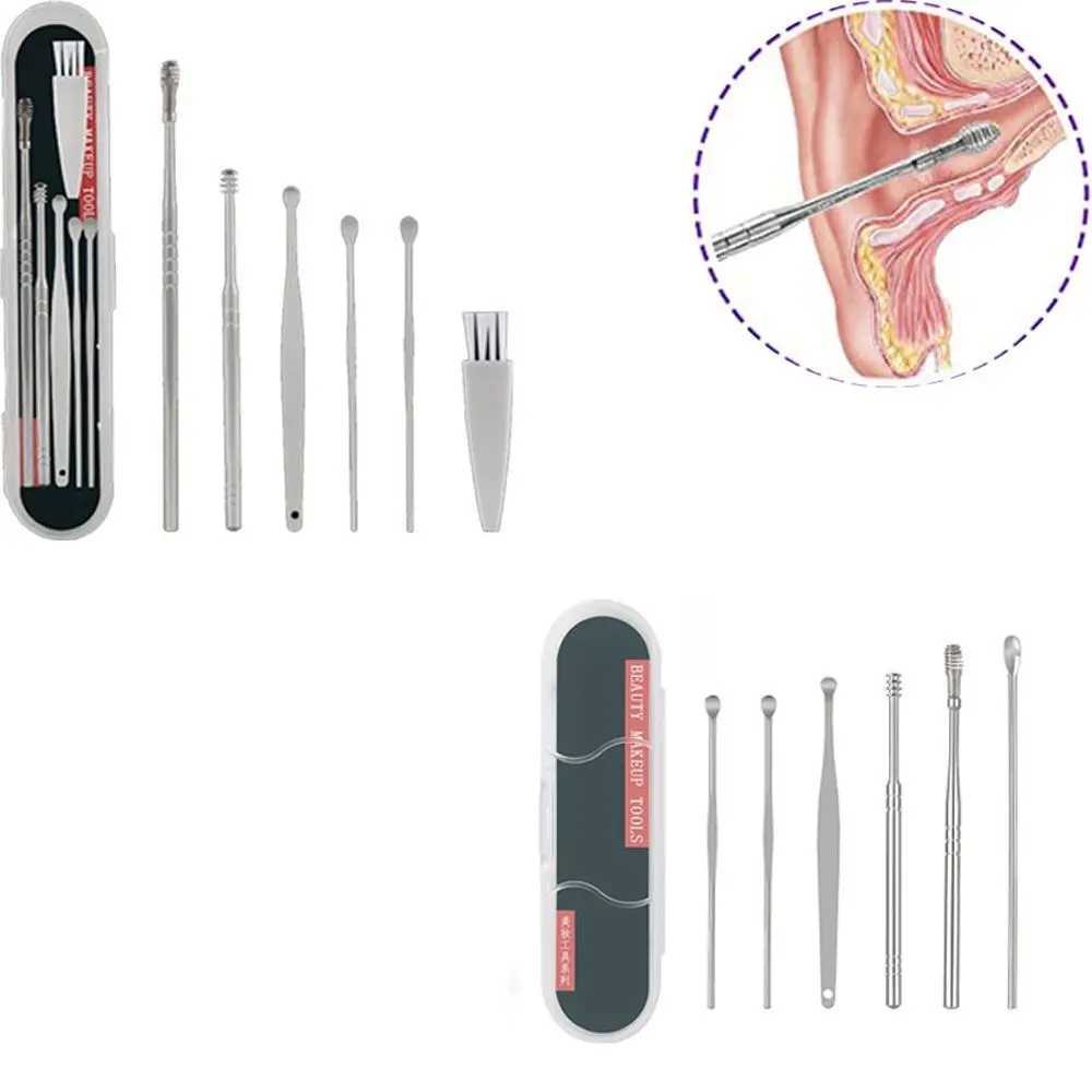 

6 pcs/set Innovative Spring Earwax Cleaner Tool Set - Spiral Design Stainless Steel Ear Picks