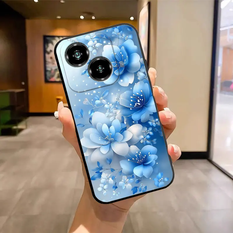 Fashion Soft Silicone Shockproof Butterfly Marble Black TPU Phone Case