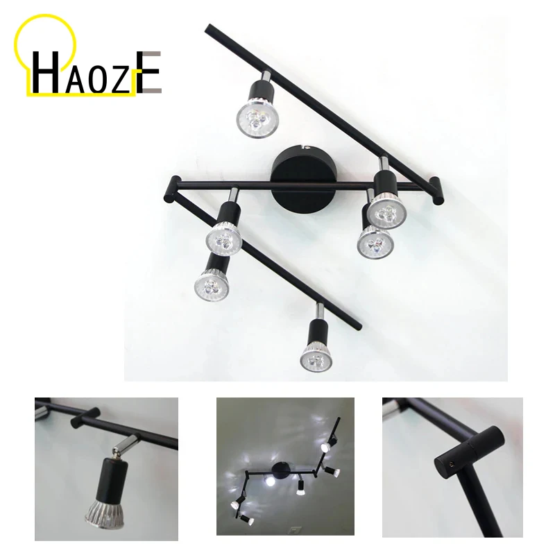 

Haoze GU10 LED Ceiling light LED Chandeliers Rotatable angle adjustable Lamp for Living Room bedroom Spot Lighting