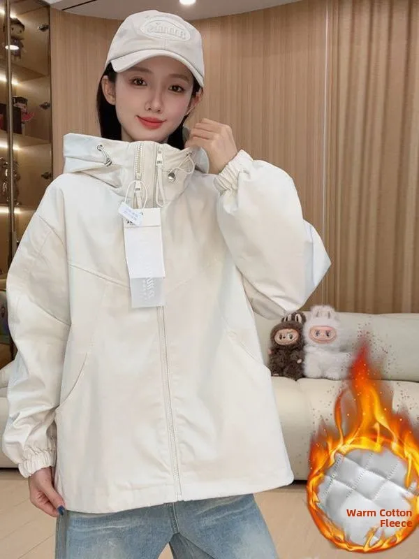 Thickened Cotton Jacket Women's Outerwear Double Zipper Winter Coat Warm Waterproof Casual Fashion Sun Protection Clothing - 3