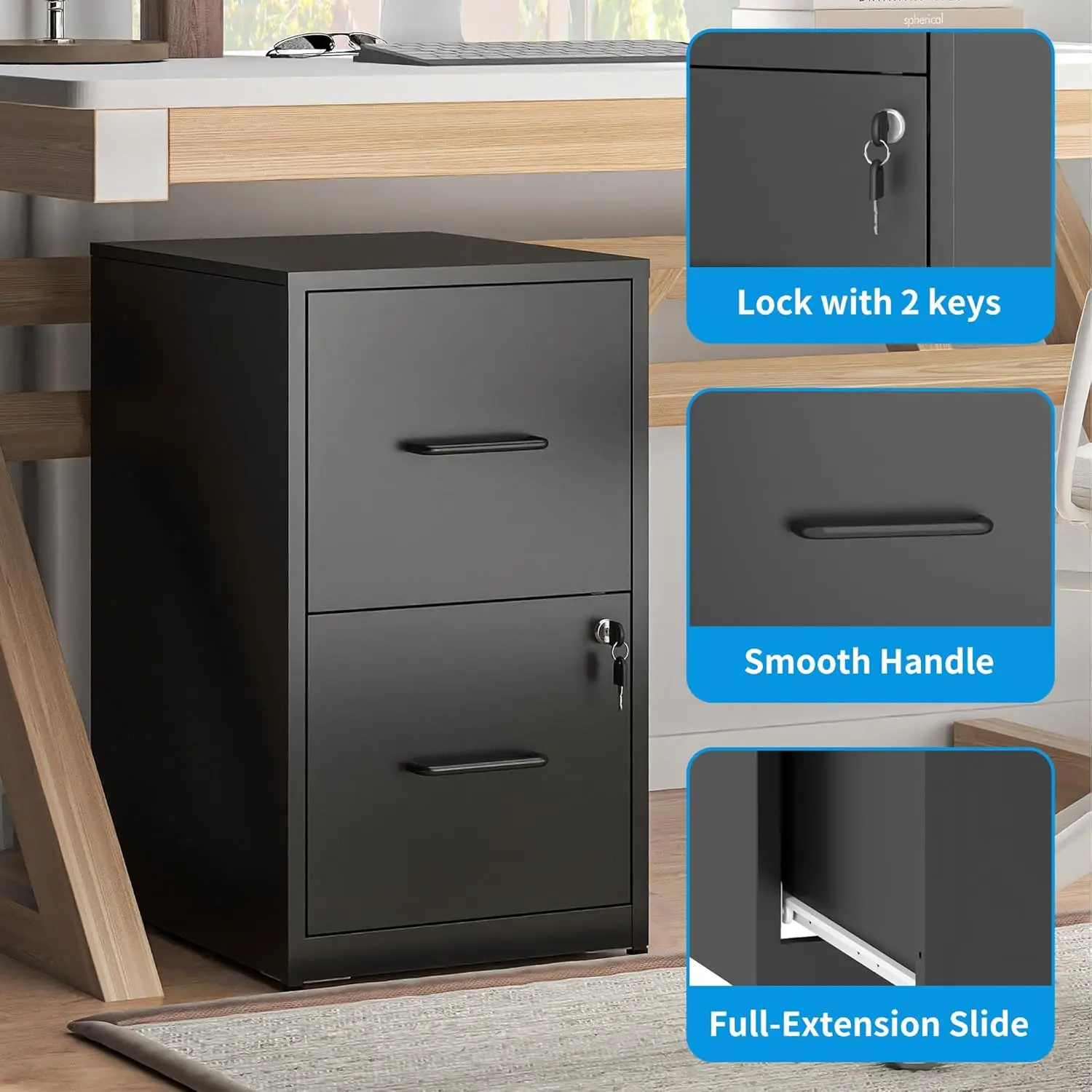 2-Drawer Locking File Cabinet 4