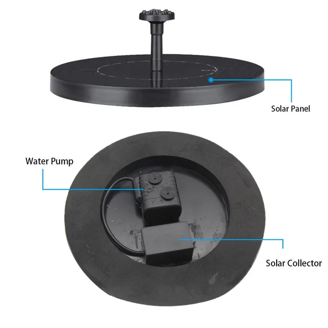 Mini Napenergia -Víz Szökőkút Medence Tó Kerti Dekoráció Kültéri Vízesés Úszó Madárfürdő Napelemes Víz - Image 6