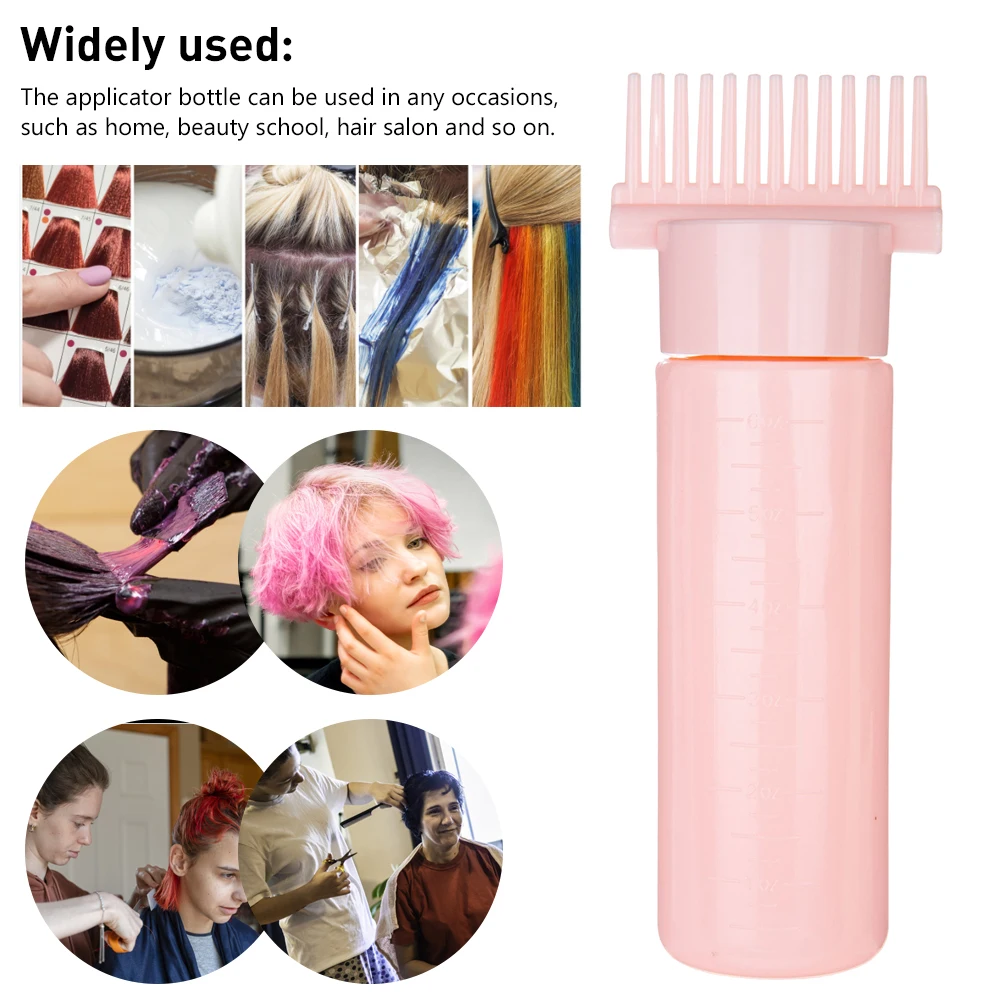 Description Picture 3 of item180ml Multicolor Root Comb Applicator Bottle Refillable Squeeze Bottle Applicator for Hair Coloring Hairdressing Styling Tools