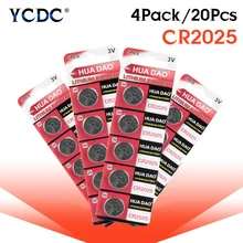 

YCDC 2020 New 20x High Capacity CR2025 Button Lithium Li Ion Batteries BR2025 DL2025 KCR2025 2025 3V Volt Li-ion Watch Battery