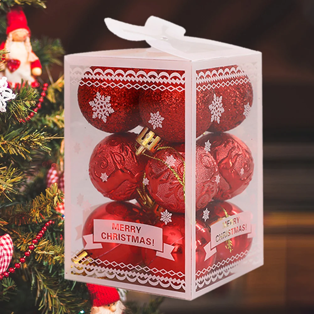 12pcs Hanging Ornament Christmas Decorative Ball Kit for Home Xmas Party Decor