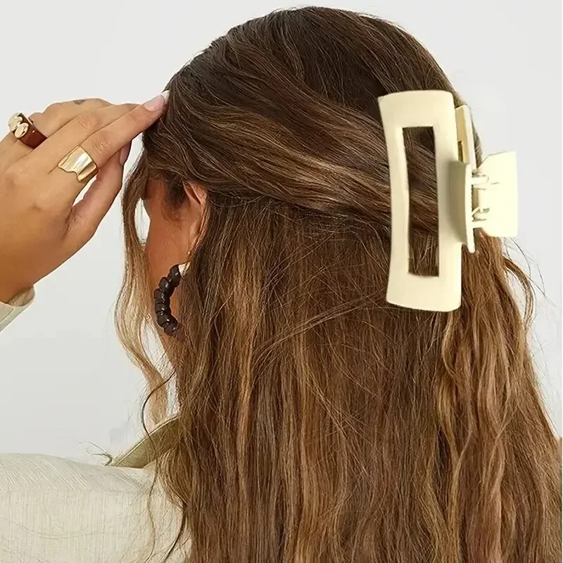4pcs Shark Jaw hair claw Clips Extra-Large Non-Slip Hold for Thick Hair Solid Color Accessories Set, Ponytail Tools