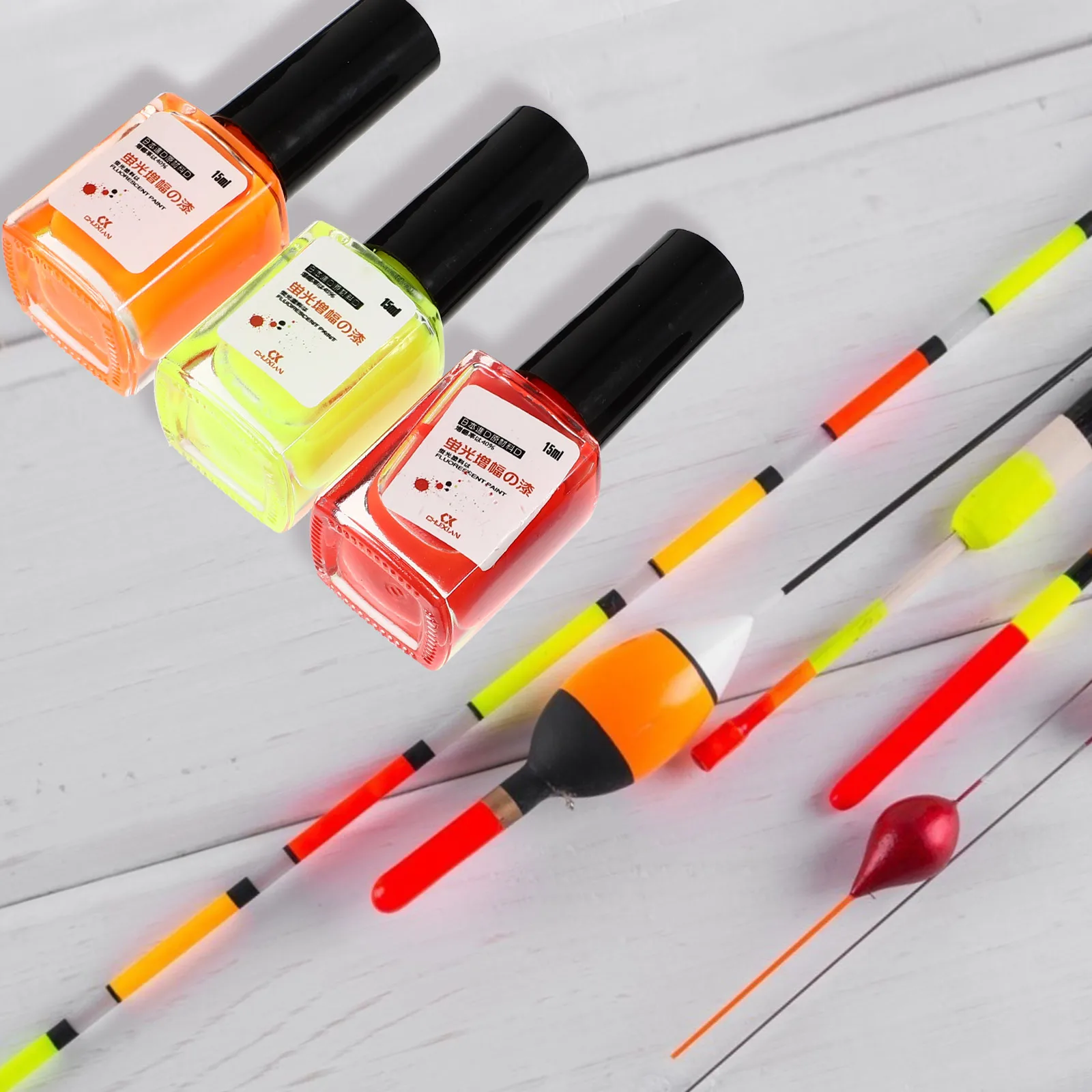 5 Bottles New Fluorescent Paint DIY Floats Tail Painting Visible Fishing Float Paint Buoy Tail Repairing Tool Fishing Tackle
