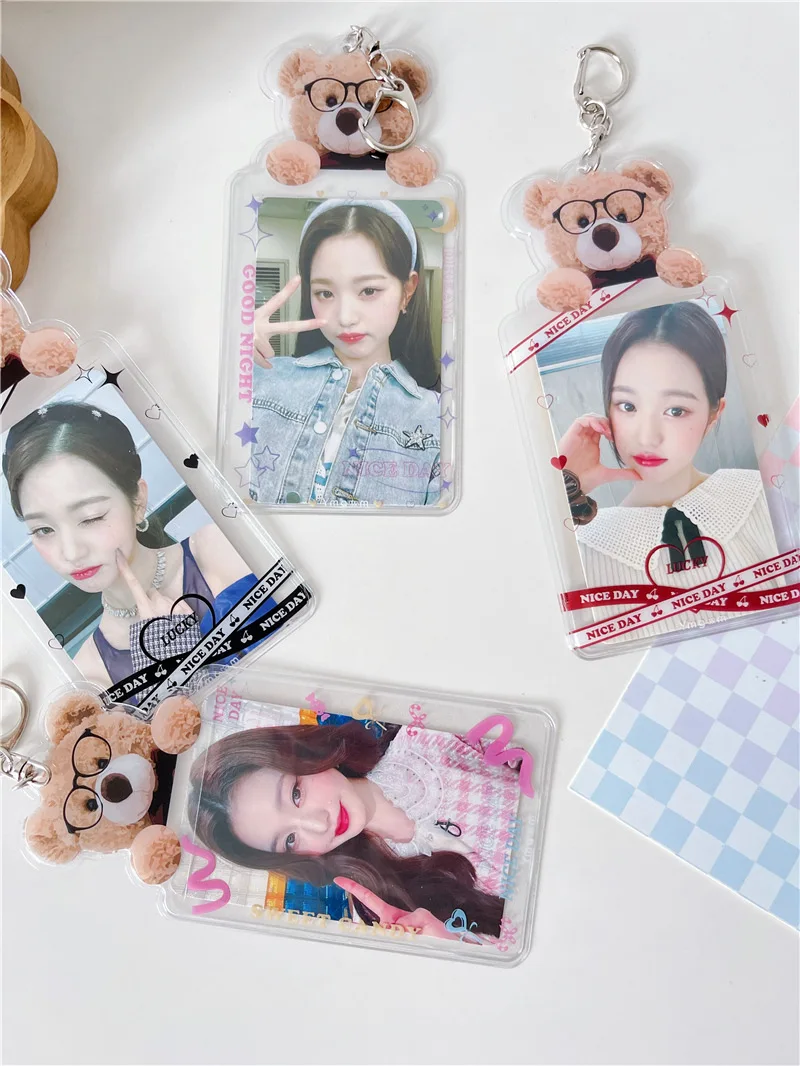 Kawaii 3 inch Photocard Holder Acrylic Transparent Kpop idol Chasing stars Photo  Protector Sleeves Protective Case Stationery