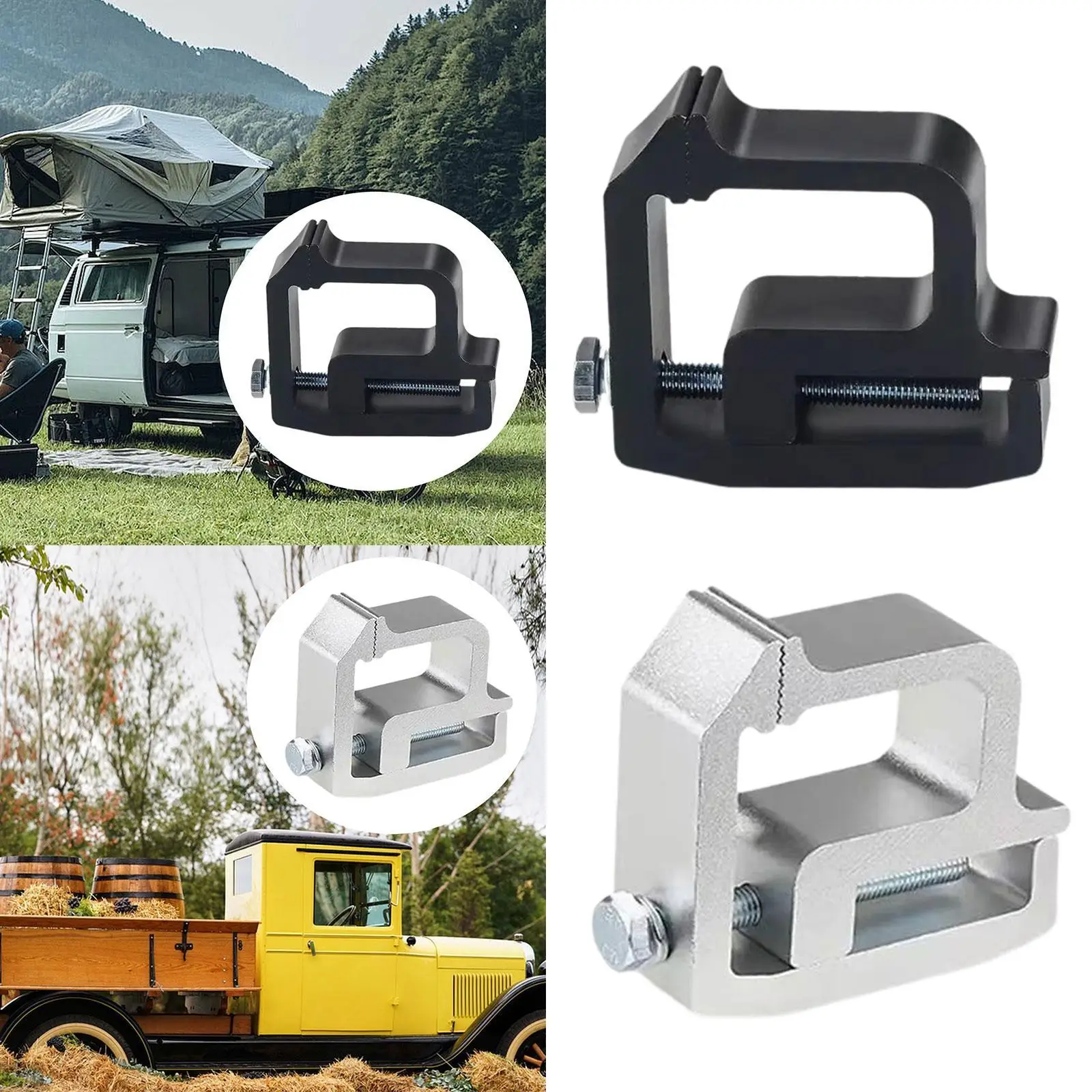 Truck Cap Mounting Clamp Easy to Install Universal Auto Accessories Aluminum Heavy Duty, Directly Replace, Camper Shell Clamp