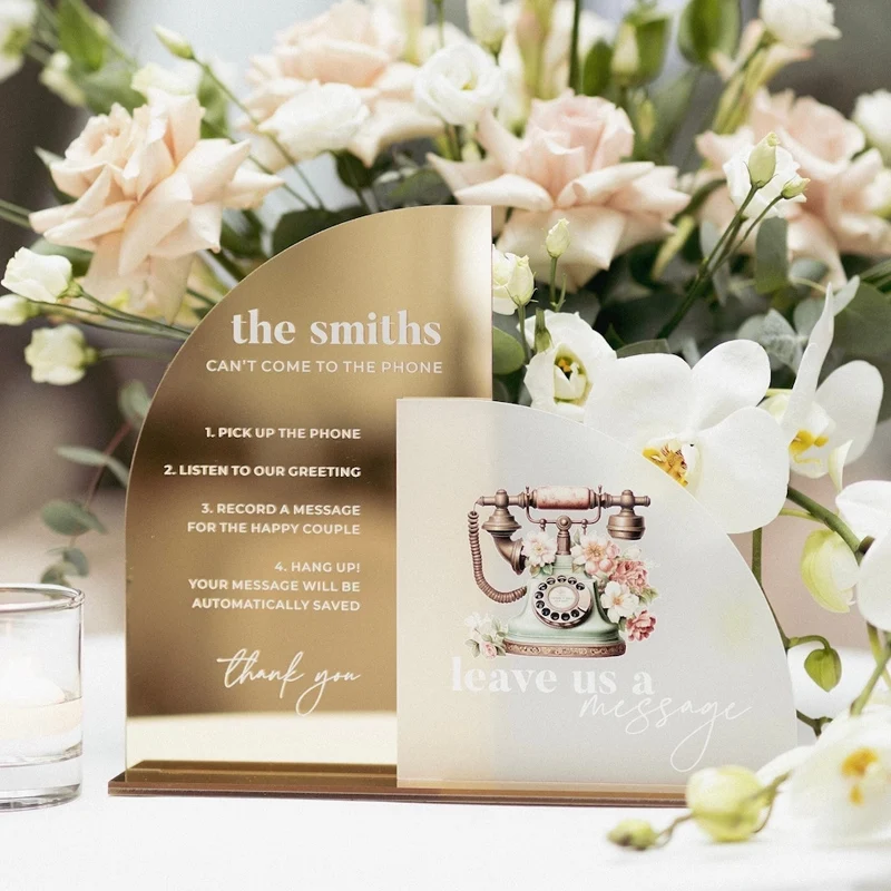 Wedding Audio Guestbook Sign Audio Guest Book After the Tone Sign Gold Mirror Signs Audio Book Table Sign Table Decor