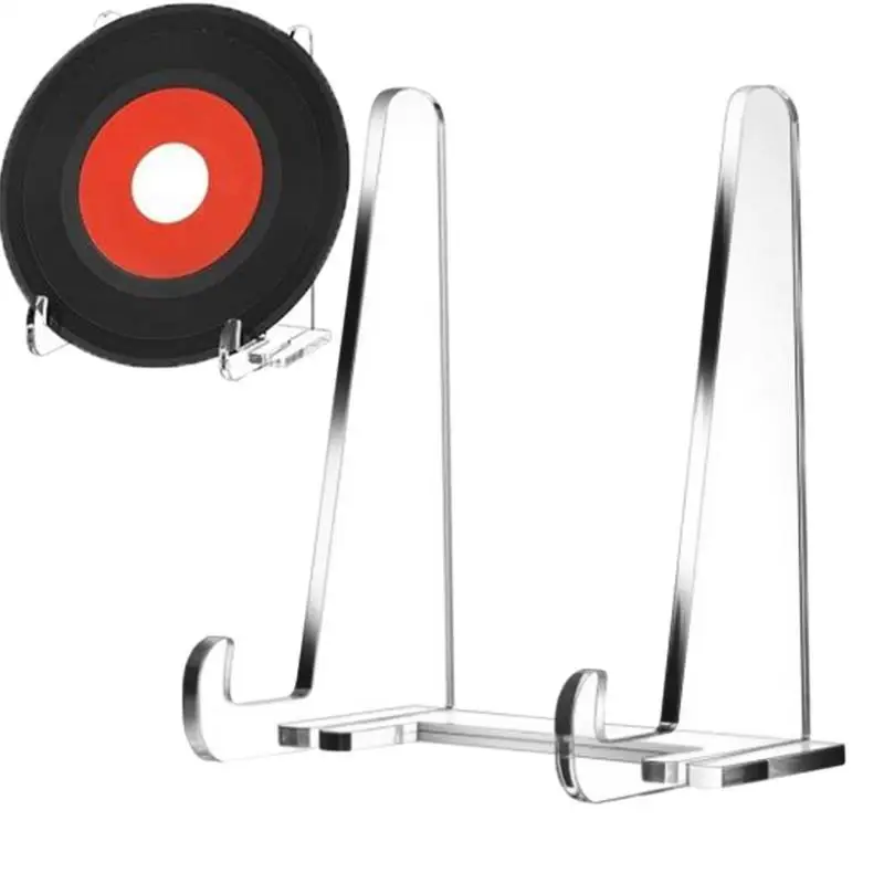 Acrylic Easel Display Stand Clear Book Holder Decorative Plate Platter Tabletop Artwork Storage For Home Kitchen And School