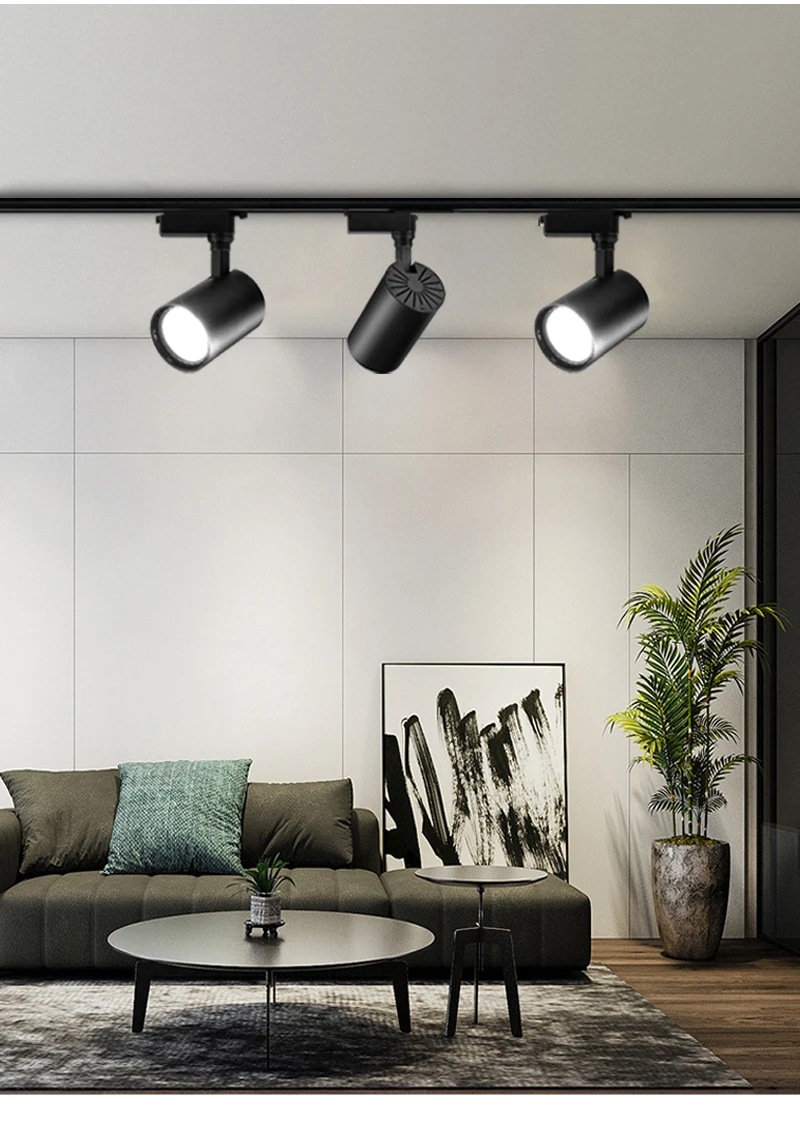 Description Picture 6 of itemWhole Set 220V Led Track Light Fixture Rail Lighting System 20/40W COB Ceiling Track Lamp For Clothing Shop Living Room Home