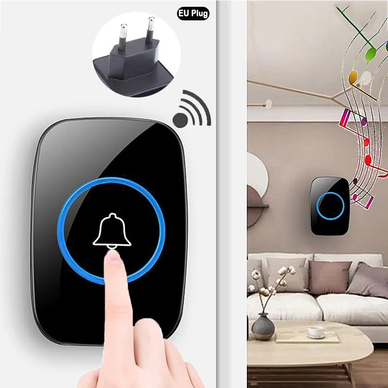 Wireless Doorbell EU Plug 300M Remote Control Waterproof 433 Frequency Through Wall Signal Alarm Ambulance Smart wireless doorbell