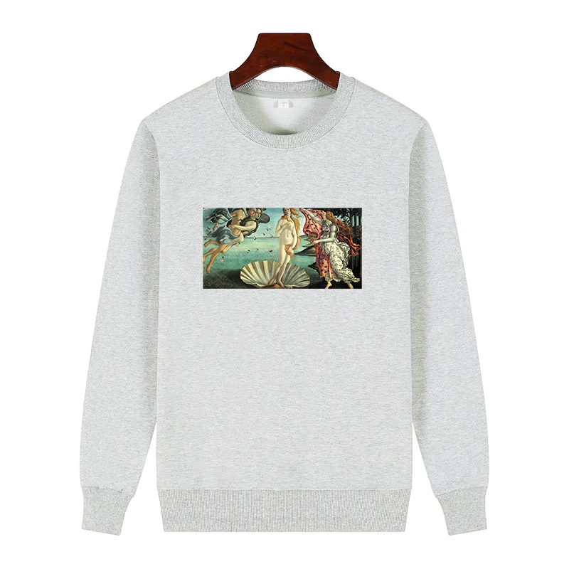 

Funny graphic The Birth Of Venus Greek Unisex sweatshirts fleece Round neck hoodie cotton thick sweater hoodie Men's sportswear