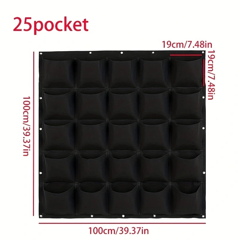 Fruit Grow Bags Planting Bags Plant Grow Bags Felt Grow Bags Multi-pocket Planting Bag Felt Vegetable Fruit Flowers Grow Bags Plants Hanging Vertical Home Garden Black Plant Seeding Pot