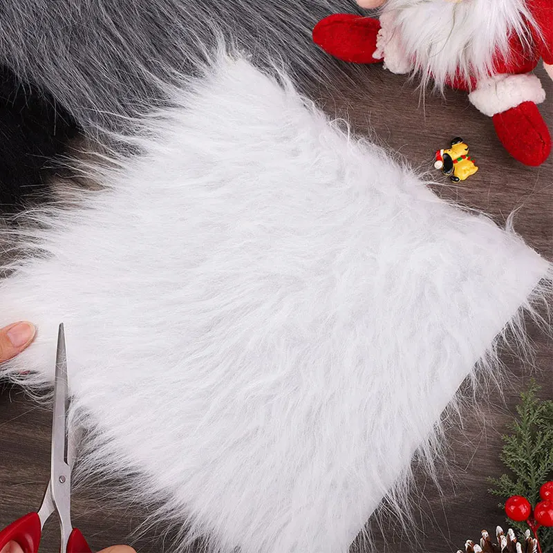 25x25cm Square Plush Faux Fur Fabric Handmade Shaggy Patch DIY Sewing Craft Cushion Chair Cover Cosplay Garment Scarf fur fabric