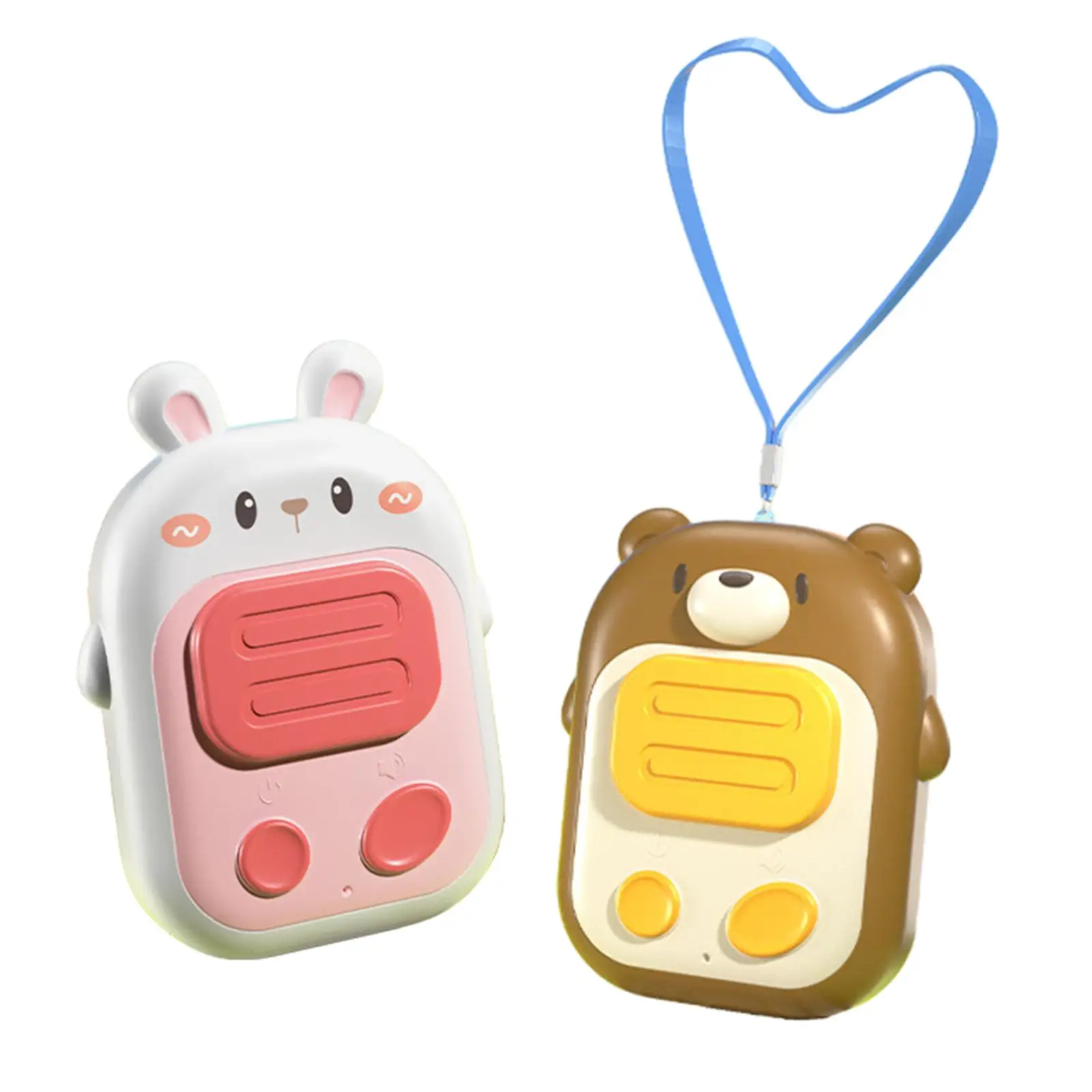 2x Kids Walkie Talkies Handheld Mini Portable 500M Long Distance Cute Kids Toys for Hiking Camping Travel Indoor 3 Years Old