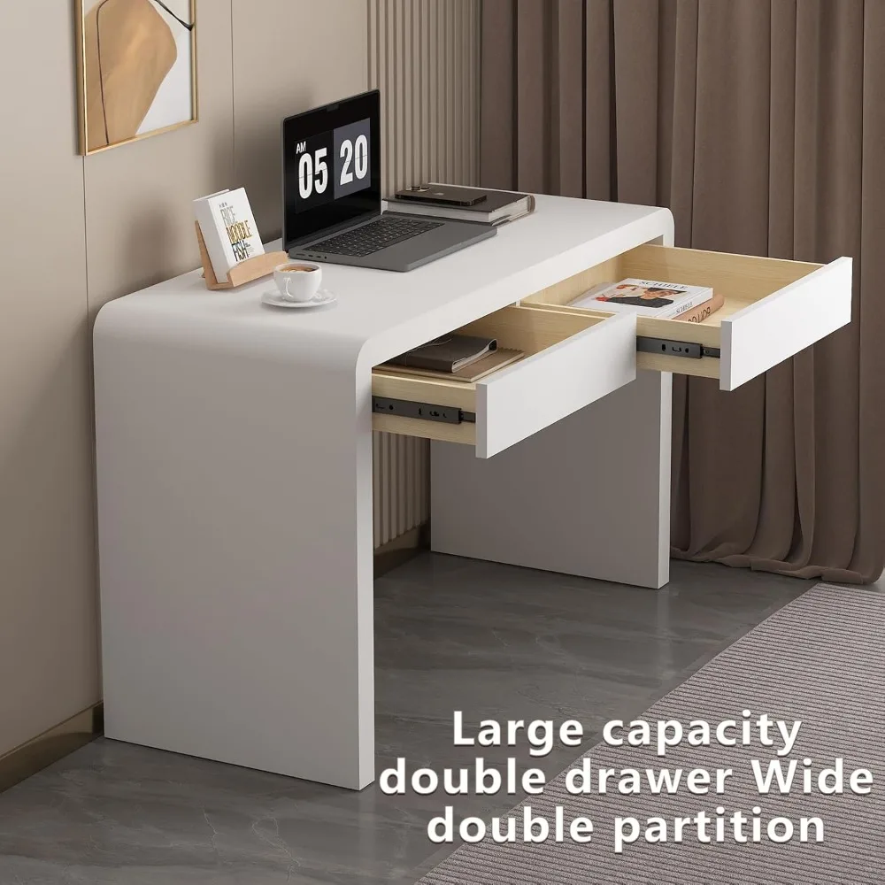 Computer and Gaming Desk with Drawers,  Kids' Writing Table, Three-Layer Lacquered Thick Wooden Board Work Desk 5