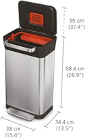 Joseph Joseph Intelligent Waste Titan Trash Can Compactor with Odor Filter, Holds Up to 90L After Compaction Stainless Steel 30L 2