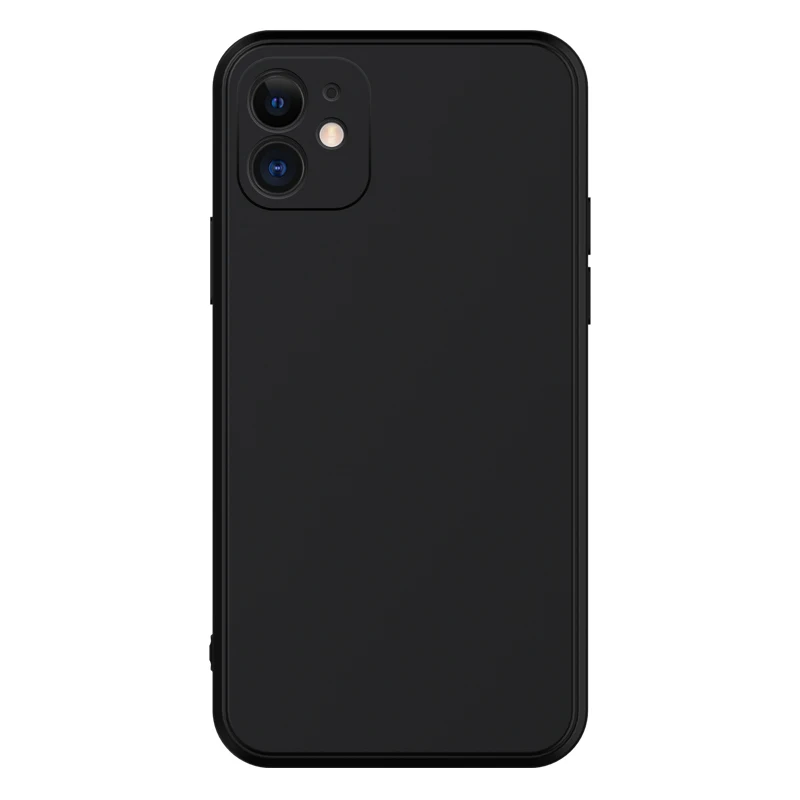 Sleek Black Silicone Phone Case with Camera Protection - Soft, Durable Back Cover