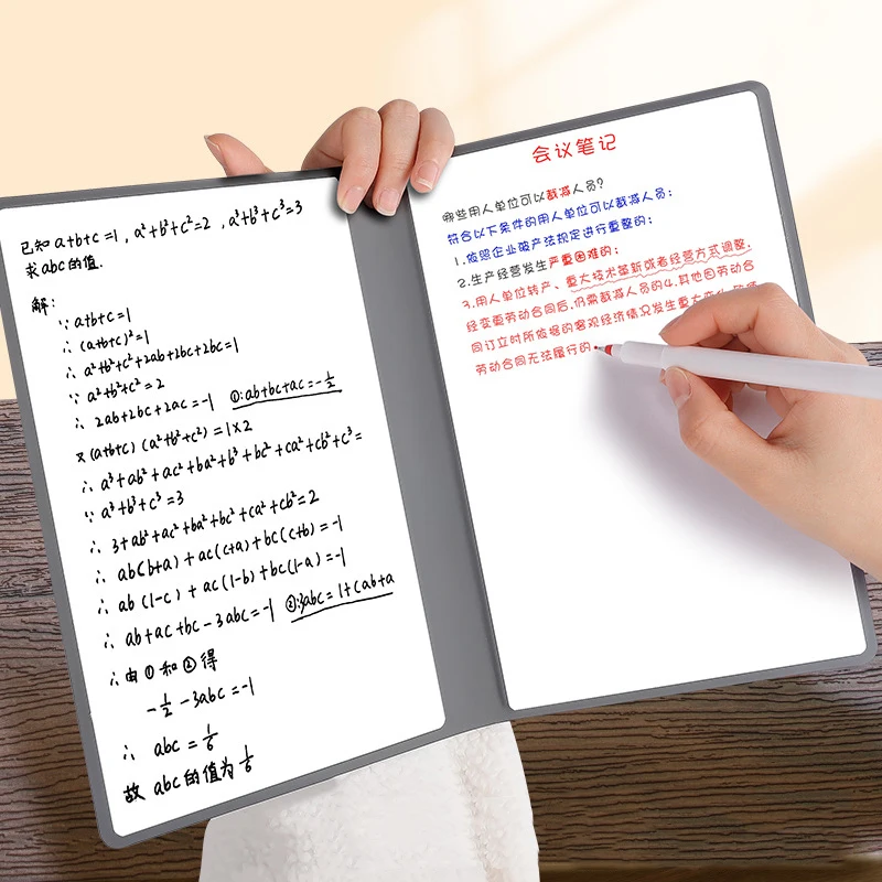 A4/A5 Whiteboard Notebook Set With Markers Small Whiteboard Eraser Cloth Portable Leather Reusable