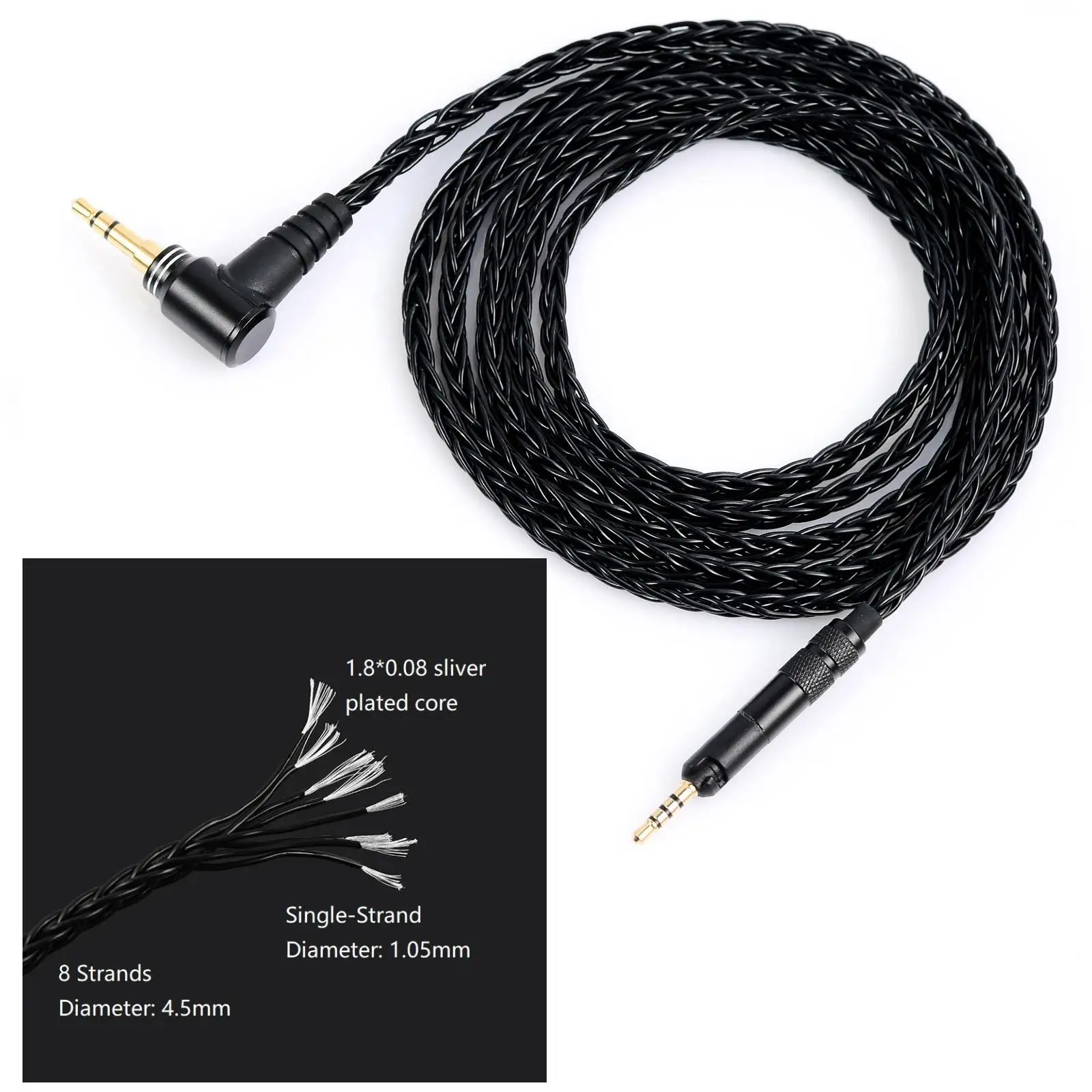 Koceta Silver Plated Copper 3.5 4.4 Replacement Headset Cable For Sennheiser HD598 HD560S HD558 HD518 HD599 M50x M40x M70x M60x
