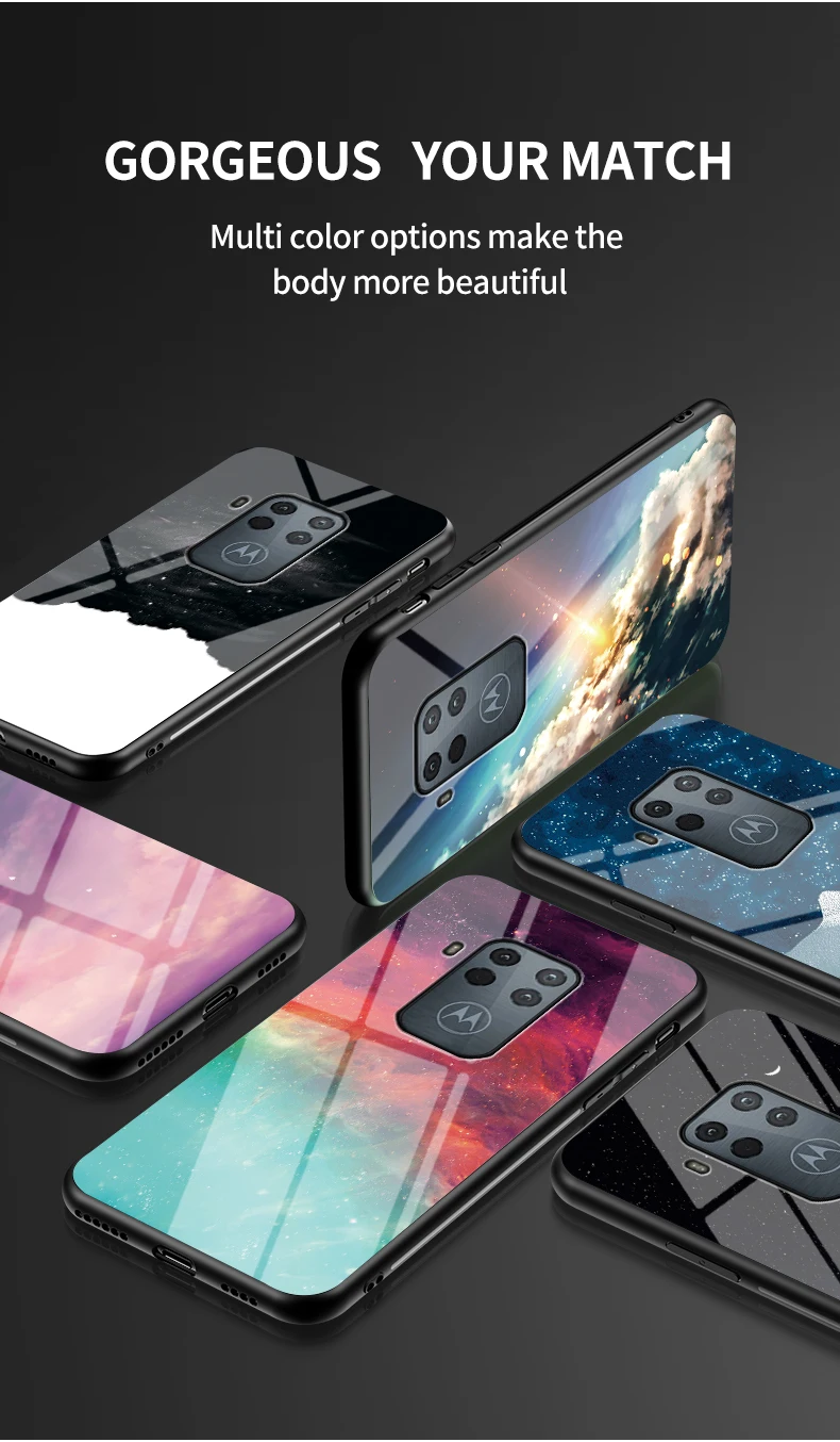for Moto One Zoom Glass Case DECLAREYAO Luxury Hard Mirror Tempered Glass Coque For Moto G7 Power G7Play G5S Puls G6 Plu_voghion.com