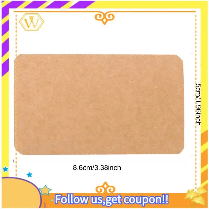 A01K-400Pcs 빈 크래프트 종이 명함 단어 카드 메시지 카드 DIY 선물 카드