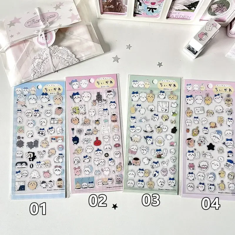 Super Cute Cartoon Stickers Kawaii Notebook Ledger Decoration Stickers Chiikawa Hachiware Usagi Cross Dressing,anime stickers