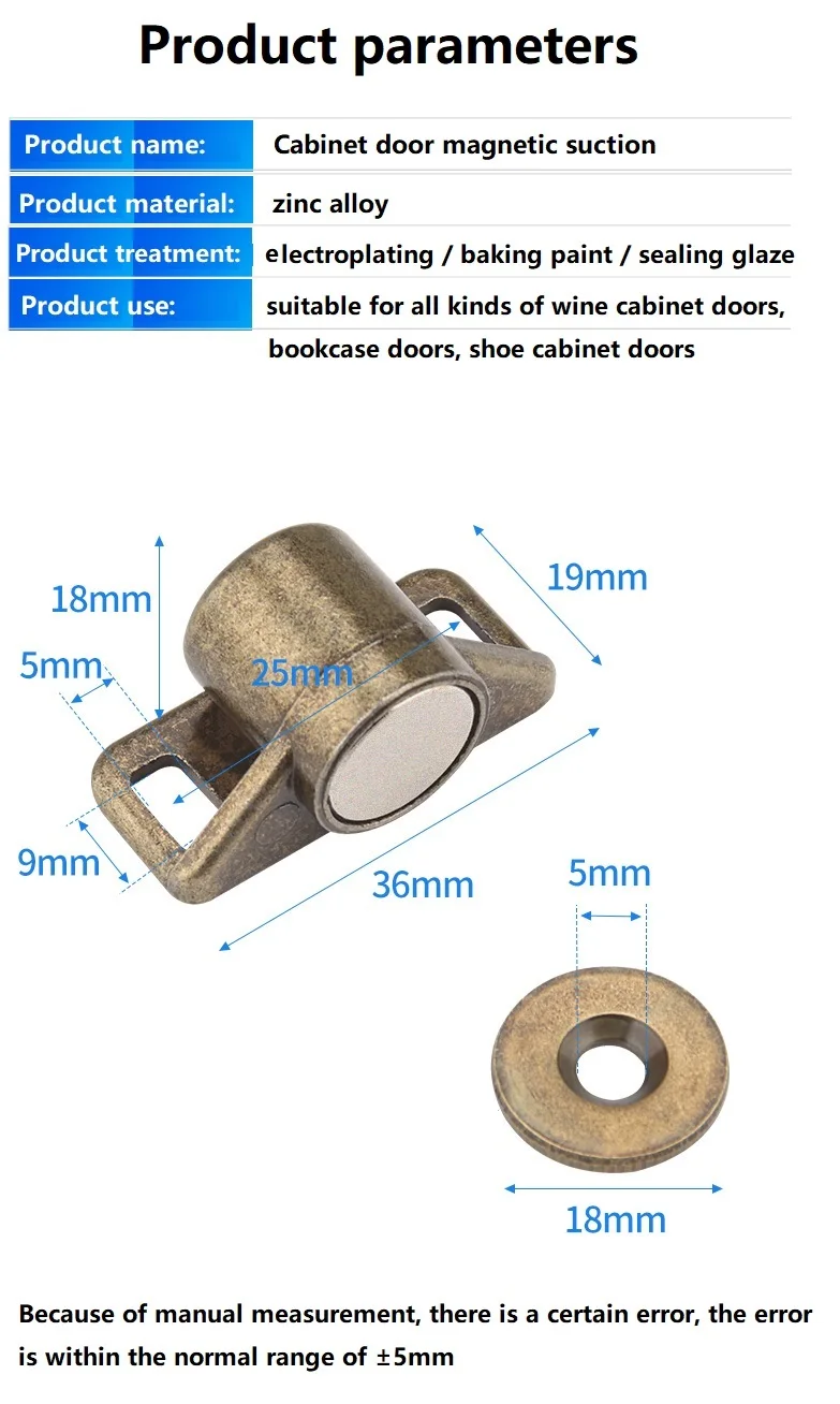 Description Picture 2 of itemMagnet Cabinet Door Catch, Magnetic Furniture Door Stopper, Strong Powerful Neodymium Magnets Latch Cabinet Catches