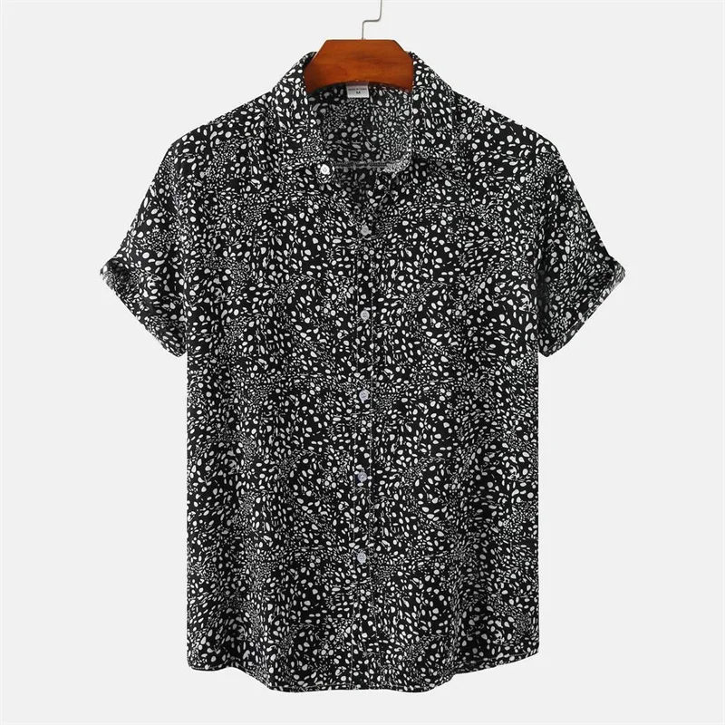 thumbnail image 1 of Camisa hawaiana de verano para playa para hombre, camisas con estampado 3D de flores y hojas, cuello de solapa, manga corta, blusa con botones, ropa para hombre, 1 of 5