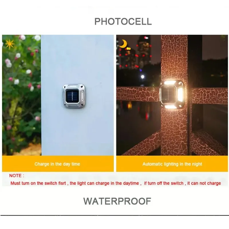 8 LED IP65 방수 태양광 램프 플로어 램프 정원용 야외 진입로 도로 표시 경로 계단 울타리 도로 부두 조명