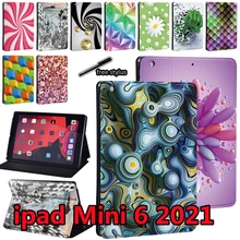 

Case for Apple for IPad Mini 6 8.3" 2021 A2567 A2568 A2569 Funda Anti-fall Stand Leather 3D Pattern Tablet Cases for Mini 6