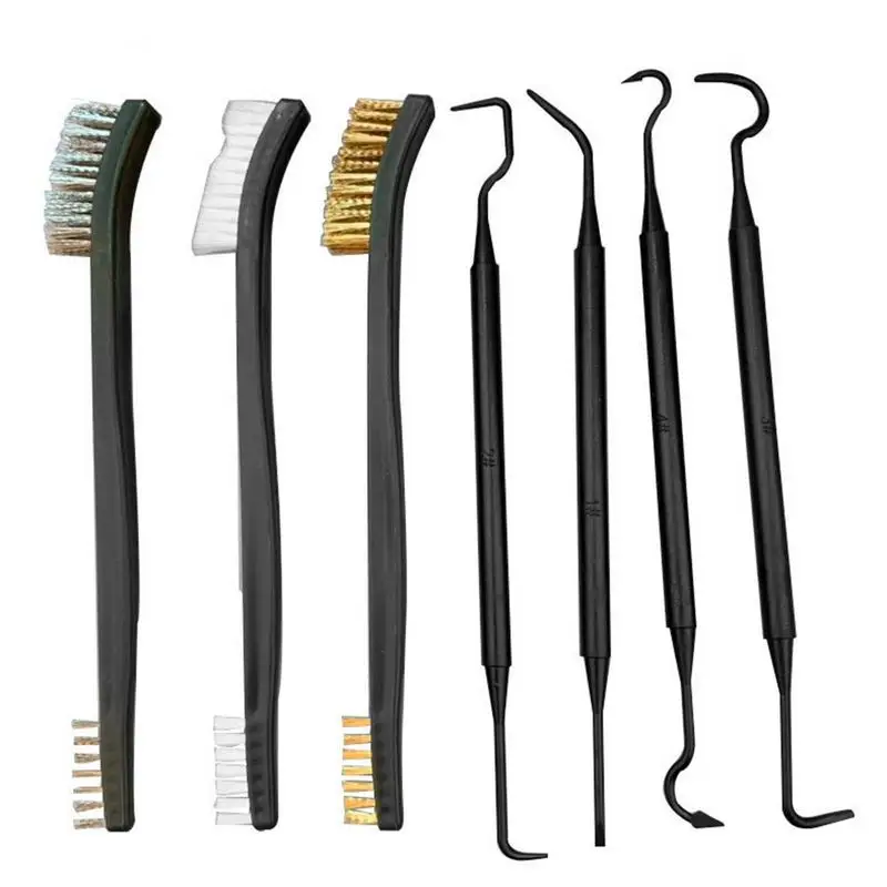 

Multipurpose Car Detailing Cleaning Tool Accessories Wire Brushes and 4 Nylon Picks Pick and Brush Set 3 Double-headed Finished