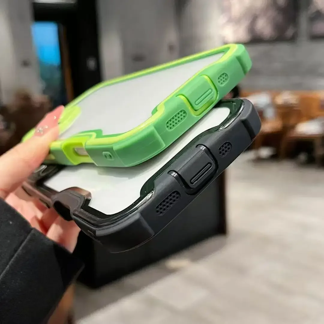 Luxury 4-in-1 Transparent Shock-Resistant Protective Phone Case with Lens Protection