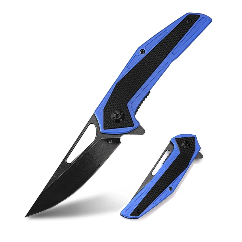

HWZBBEN J212 New Style D2 Steel Folding Pocket Knife Black G10 Handle Portable Edc Self Defense Survival Camping Outdoor Knife