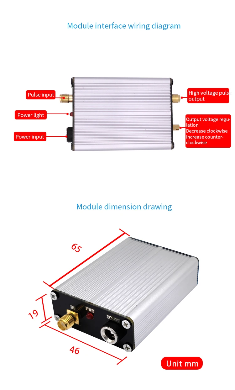 High voltage adjustable pulse drive module Piezoelectric ceramic PZT drive contr