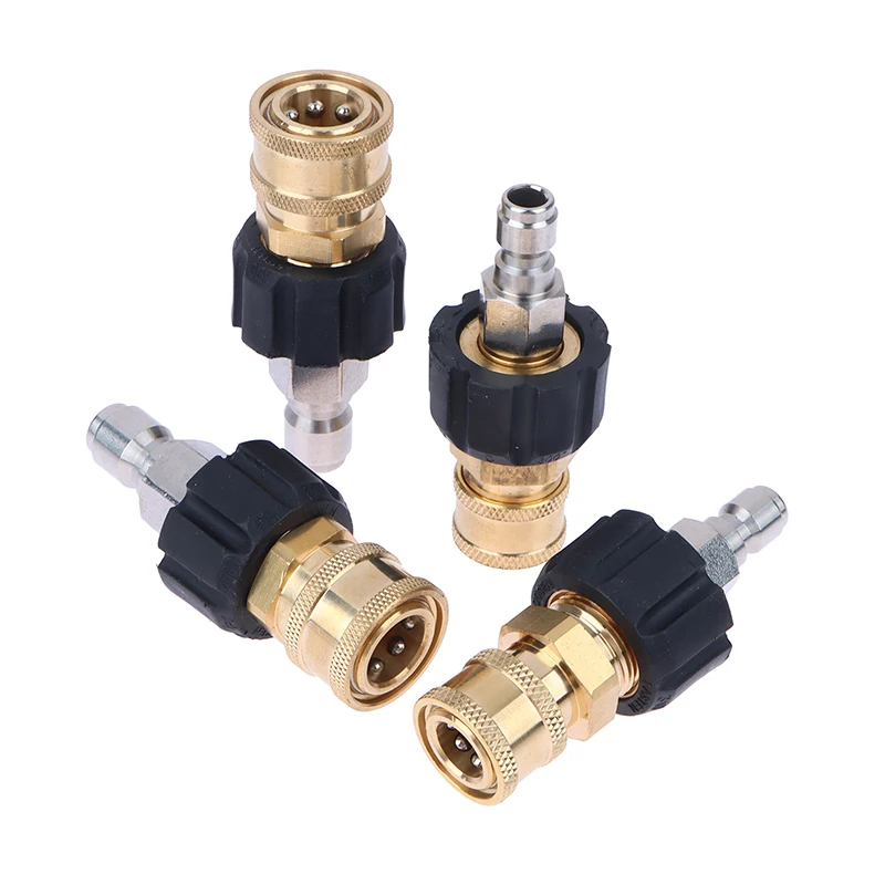 압력 와셔 퀵 커넥트 피팅, 압력 와셔 호스 및 건 어댑터, 최대 4500 PSI, M22, 14mm, 15mm 1/4 3/8 인치