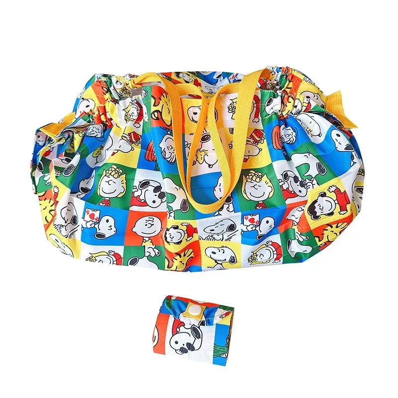 Snoopy Japanese Folding Shopping Bag One Shoulder Women's Fashion Cartoon Environmental Cloth Bag Portable Waterproof Travel 6