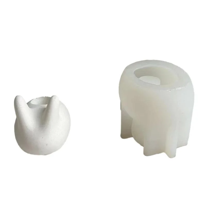 Concrete Toothbrush Holder Inserted Silicone Mold Cute Animal Rabbit Design Bathroom Supplies Office Pen Insert Mold